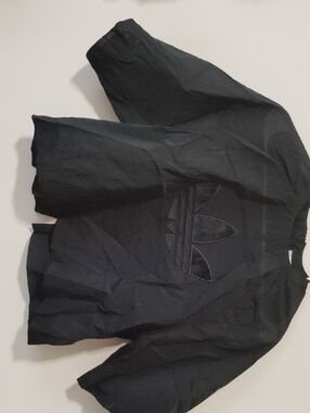 adidas Black Tonal Trefoil Pullover Sweatshirt